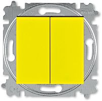 Выключатель без рамки ABB EPJ Levit 2-кл. желтый/дымчатый чёрный картинка